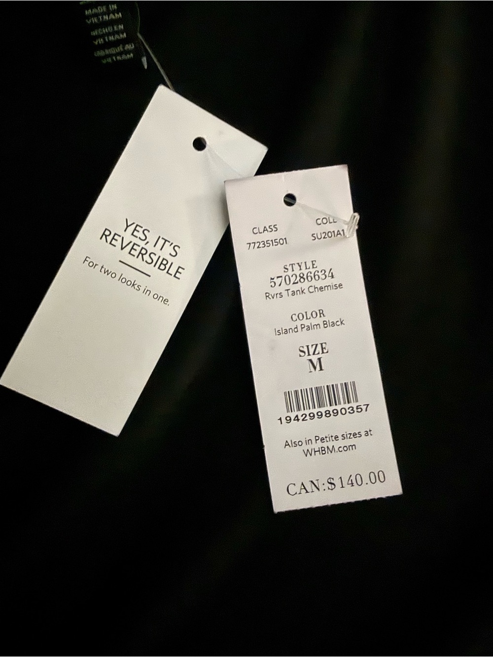 NWT White House Black Market Reversible Palm Print Dress Medium Regular - Picture 8 of 9